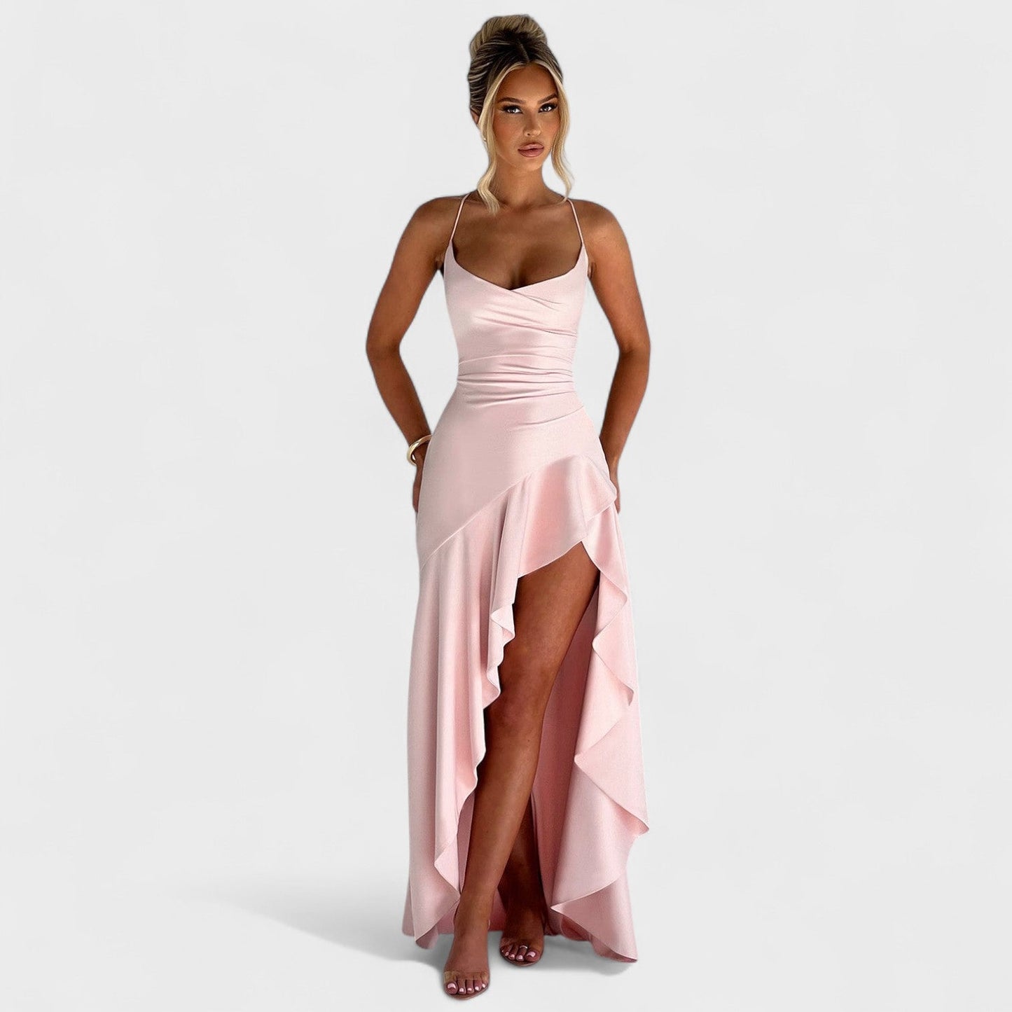 Vestido Maxi Samira Rosa Empolvado