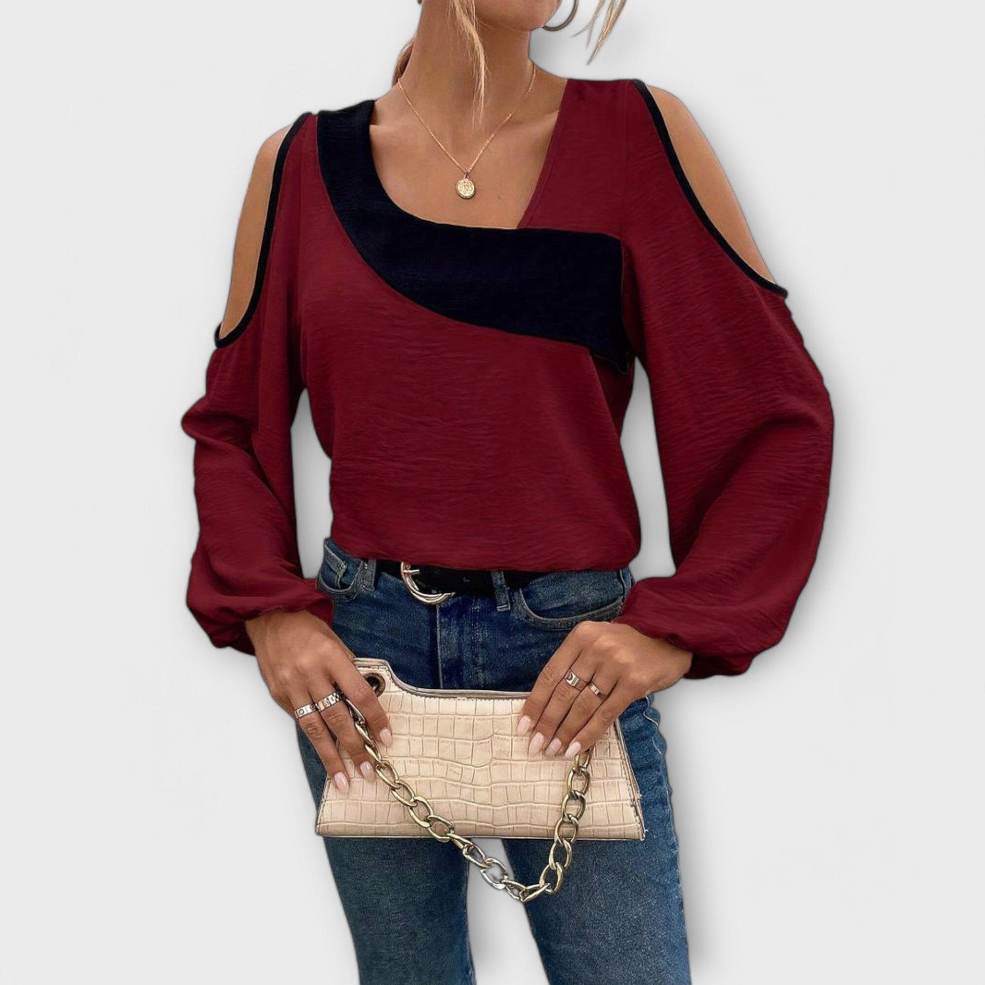 Scarlett - Blusa con Escote Cuadrado Scarlett - Blusa con Escote Cuadrado A minha loja Bordeaux XS