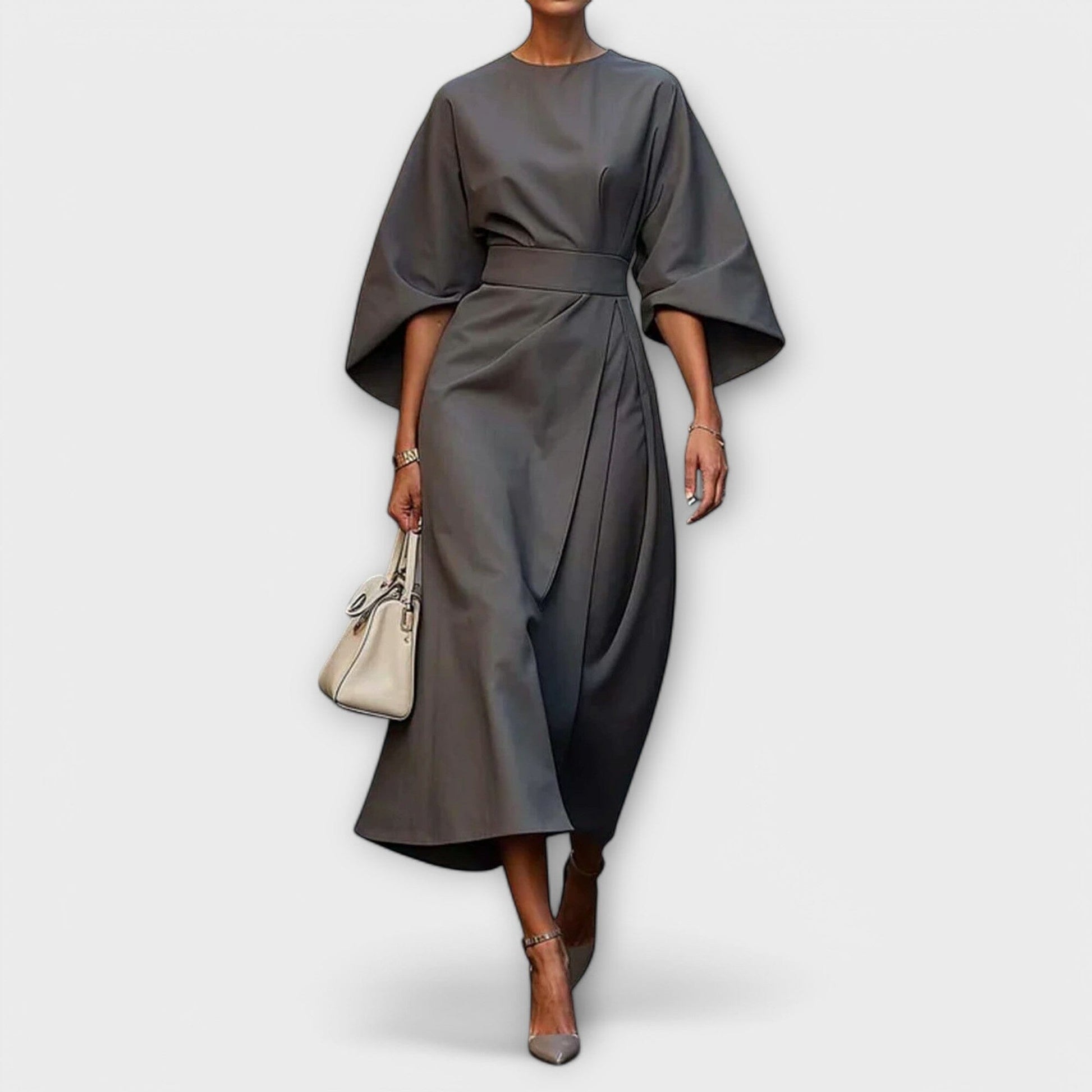 Sonia – Elegante vestido con mangas Sonia – Elegante vestido con mangas A minha loja Grau S