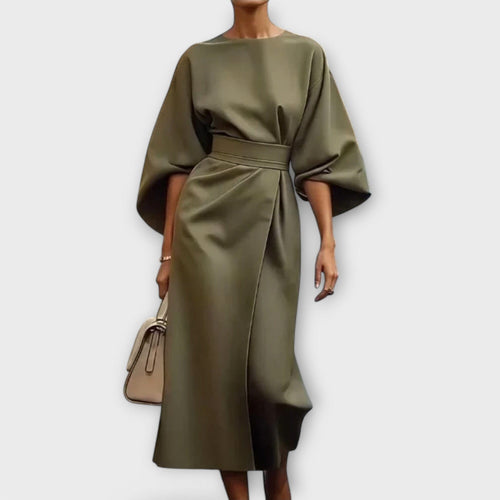 Sonia – Elegante vestido con mangas Sonia – Elegante vestido con mangas A minha loja Khaki S