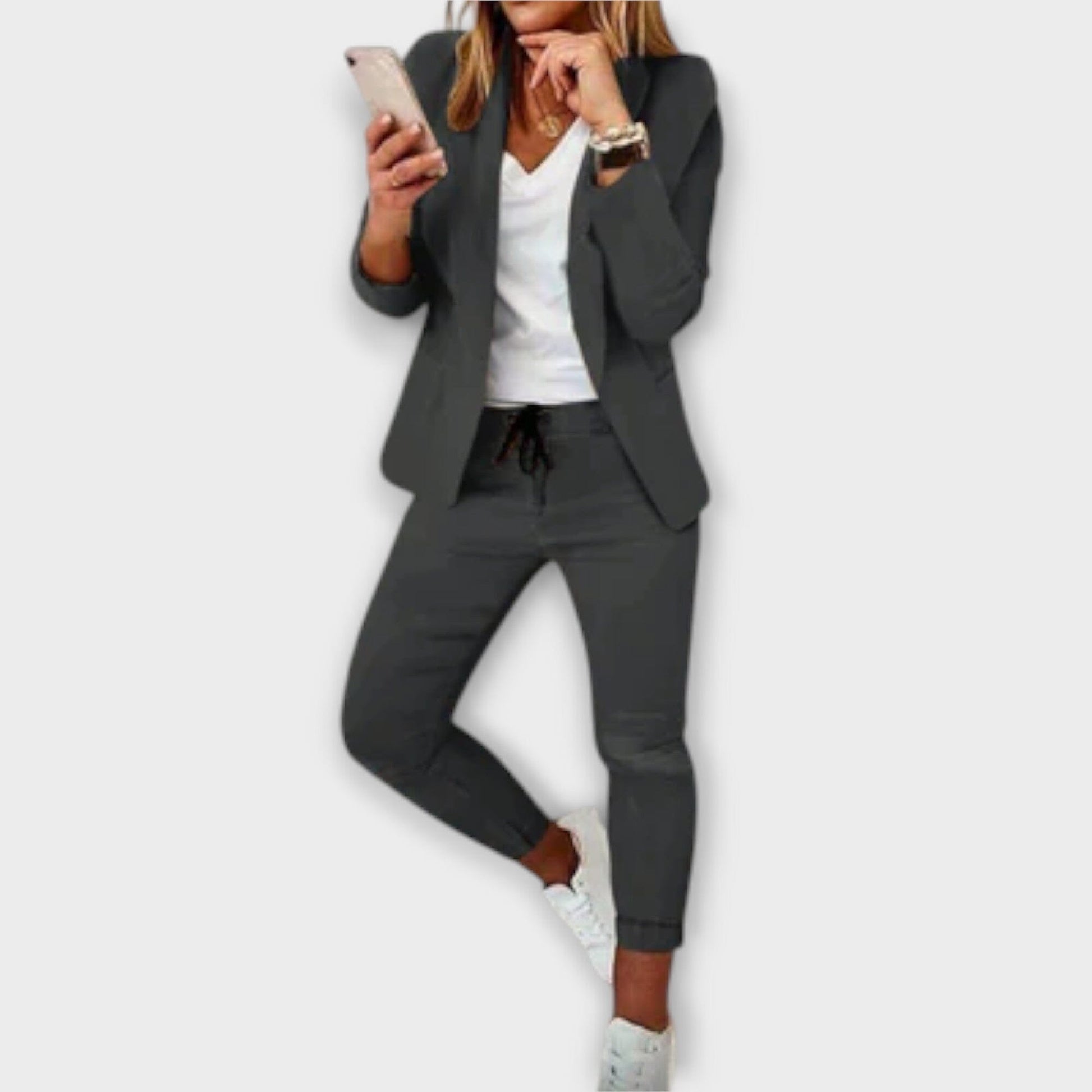 Sophia – Conjunto de Blazer Elegante y Cómodo Sophia – Conjunto de Blazer Elegante y Cómodo A minha loja Grau S