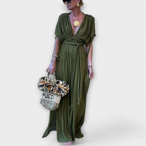 Vestido largo estilo kimono con inspiración griega Vestido largo estilo kimono con inspiración griega A minha loja Verde Einheitsgröße