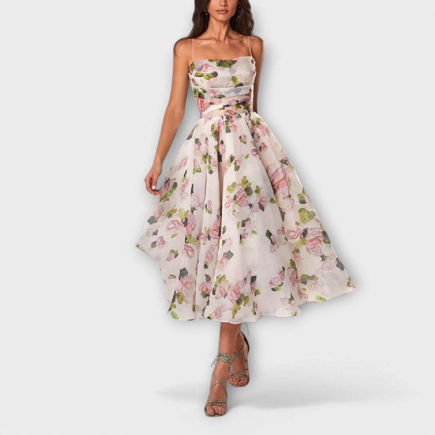 Vestido midi elegante de gasa (chiffón) Vestido midi elegante de gasa (chiffón) A minha loja Rosa S