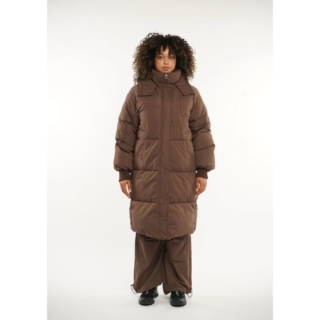 Chaqueta acolchada larga con capucha - Alicia