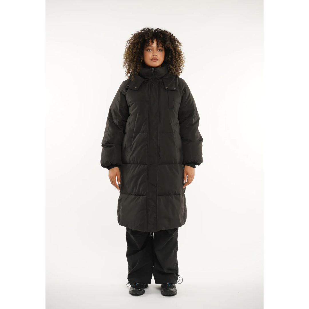 Chaqueta acolchada larga con capucha - Alicia