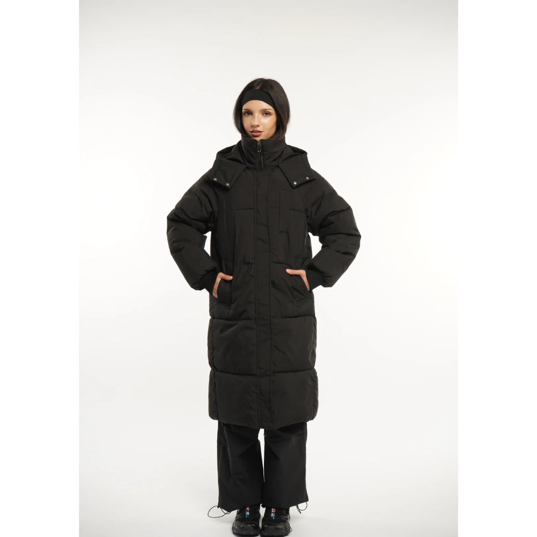 Chaqueta acolchada larga con capucha - Alicia