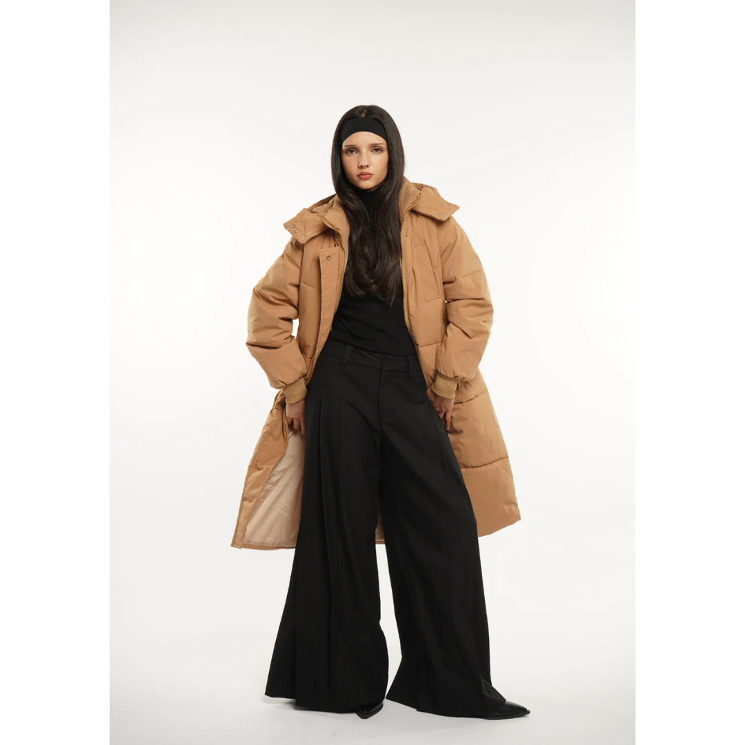 Chaqueta acolchada larga con capucha - Alicia