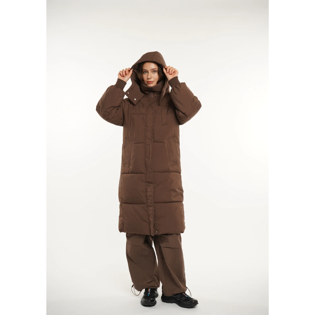 Chaqueta acolchada larga con capucha - Alicia
