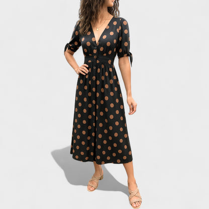 Eva – Vestido Midi de Lunares