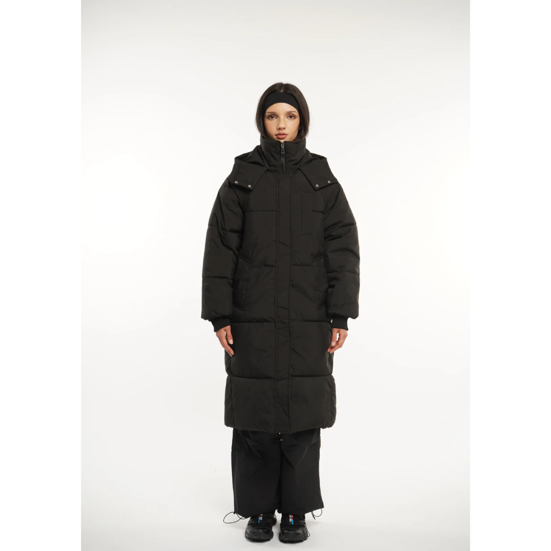 Chaqueta acolchada larga con capucha - Alicia
