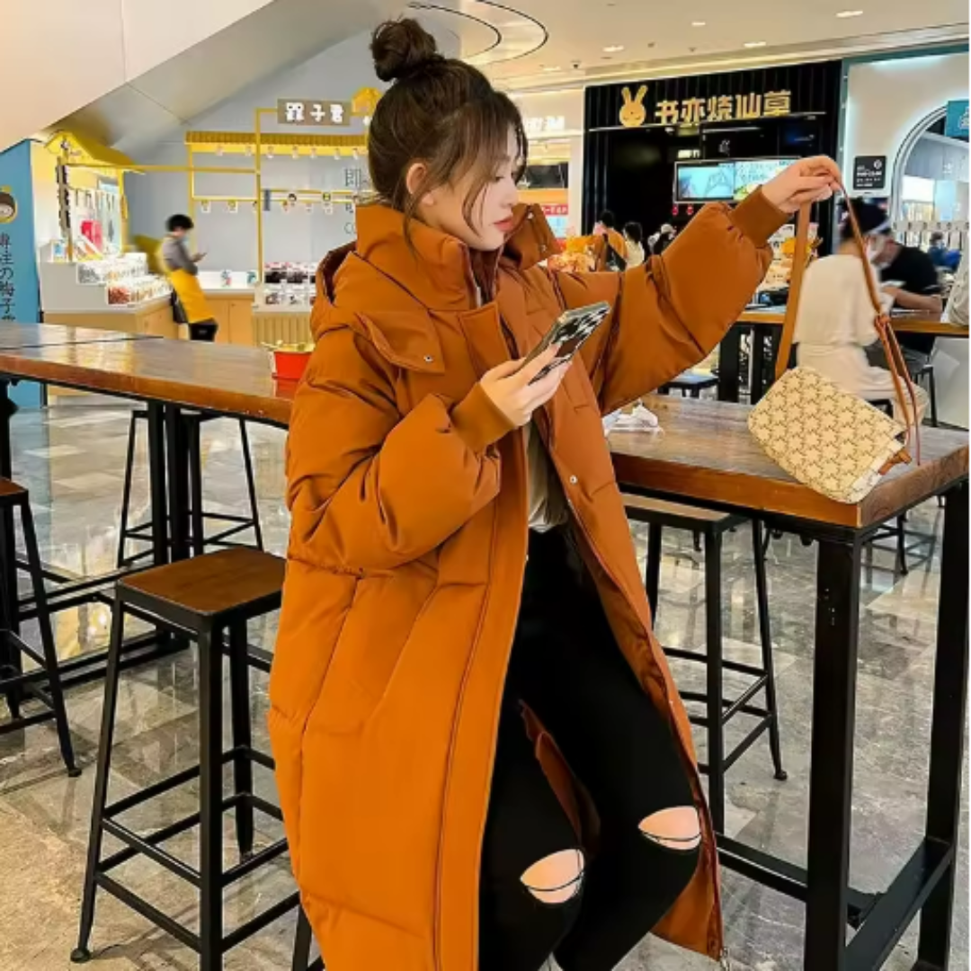 Chaqueta acolchada larga con capucha - Alicia