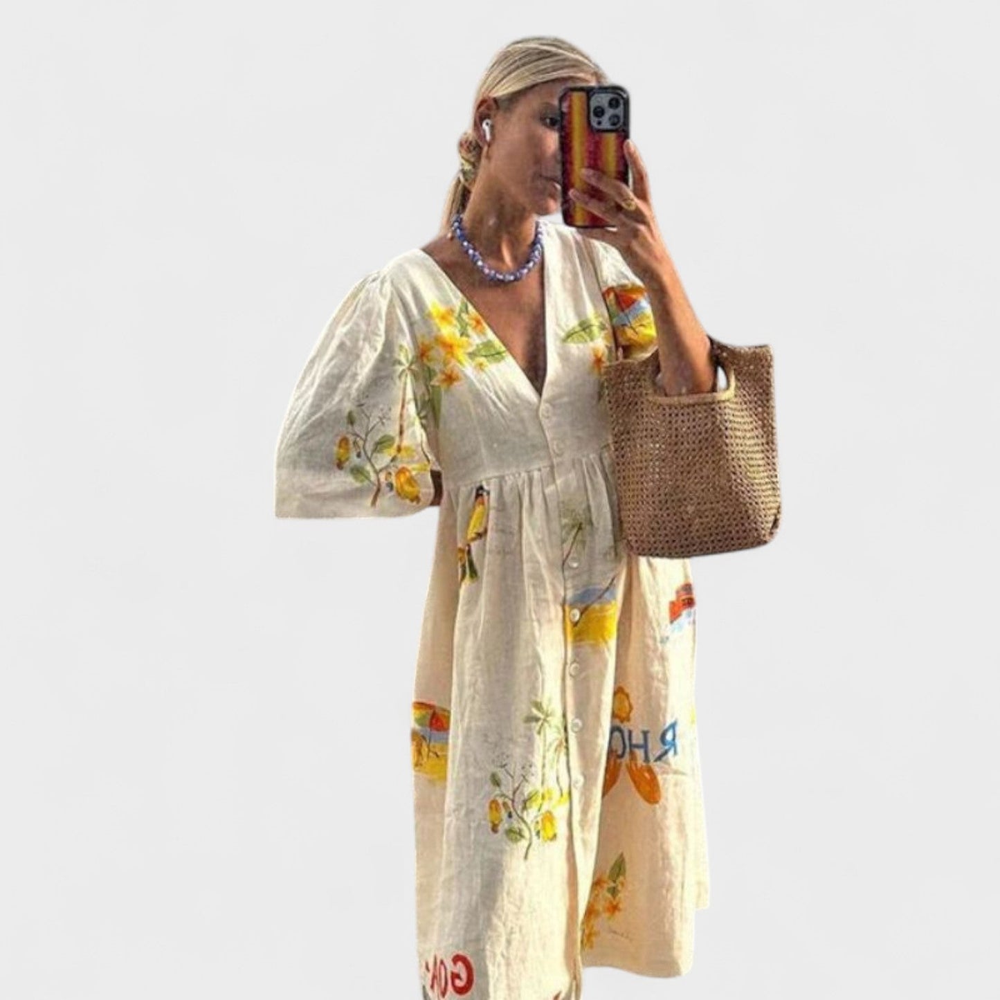 Lino Rita - Vestido de lino estampado