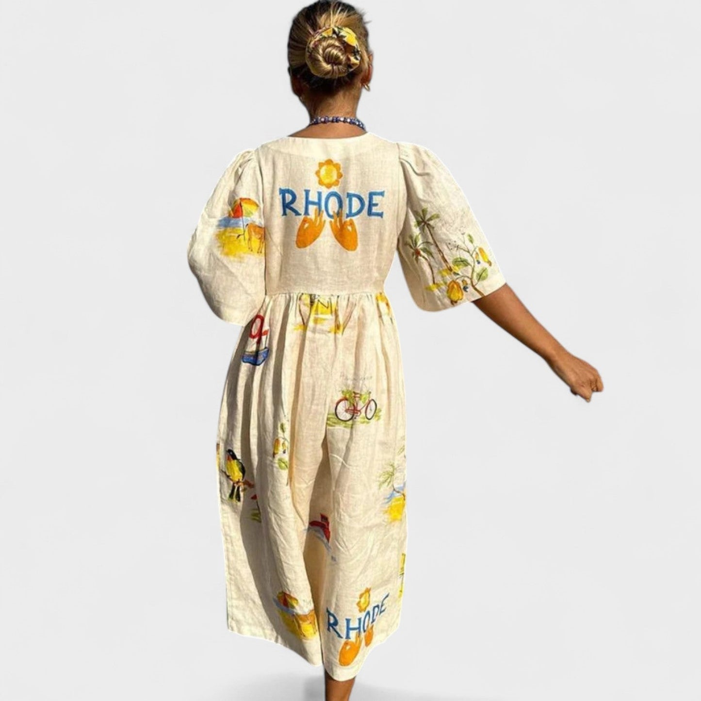 Lino Rita - Vestido de lino estampado