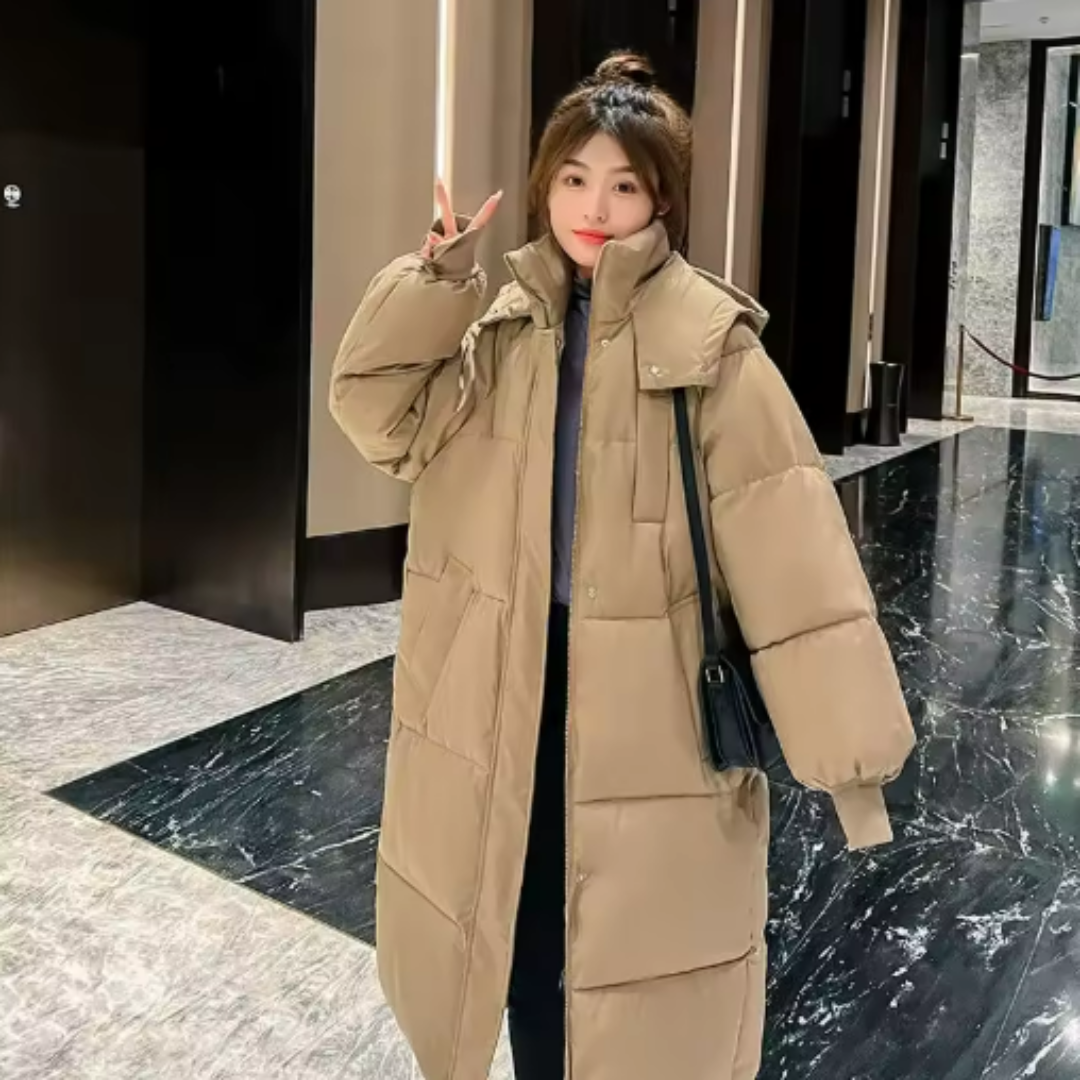 Chaqueta acolchada larga con capucha - Alicia