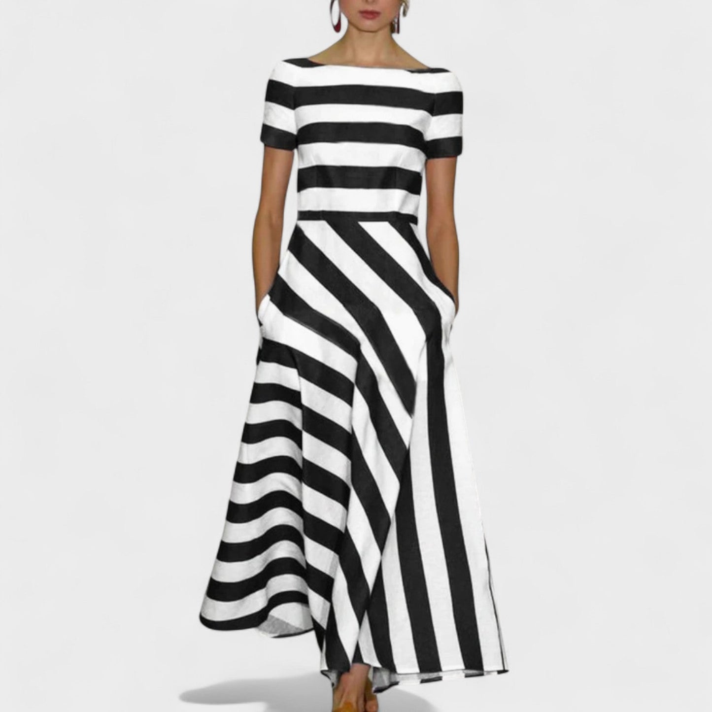 Raya – Vestido Largo a Rayas Elegantes