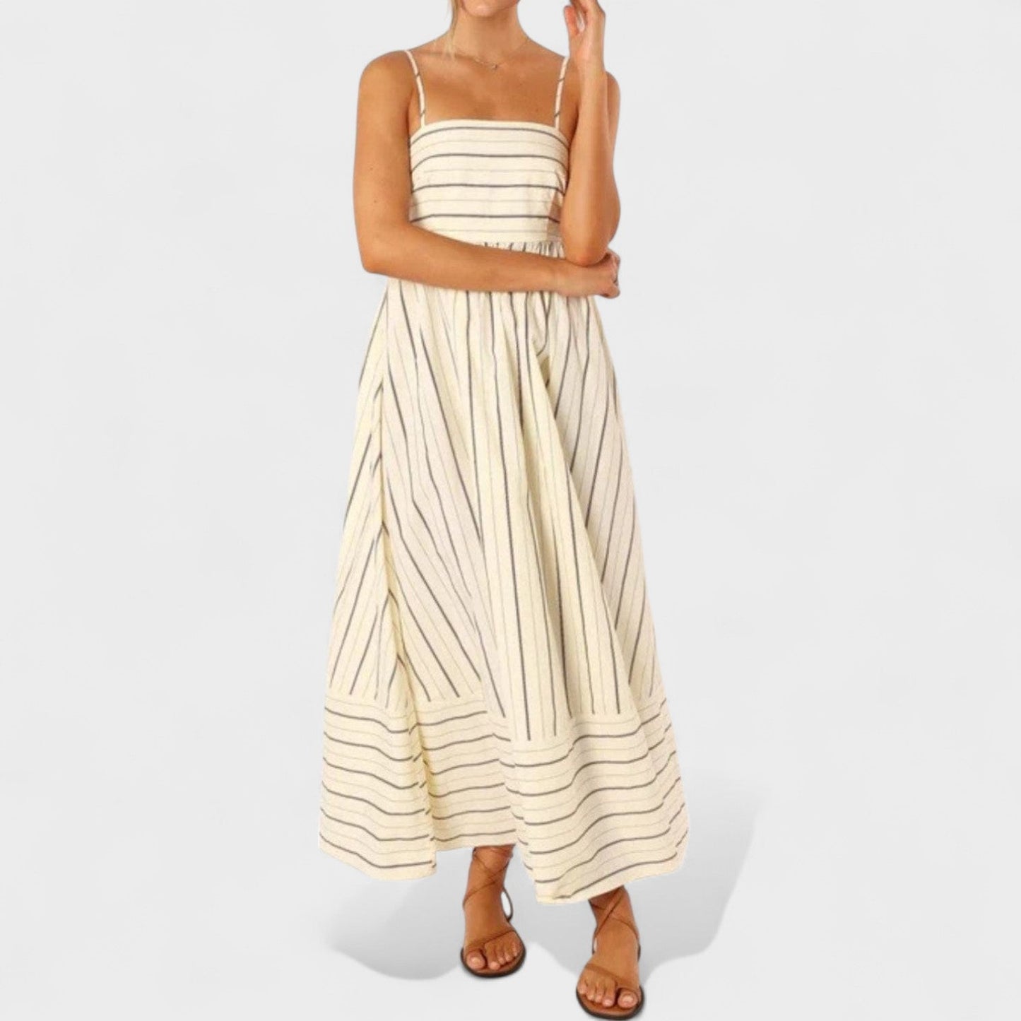Isabel – Vestido Largo a Rayas