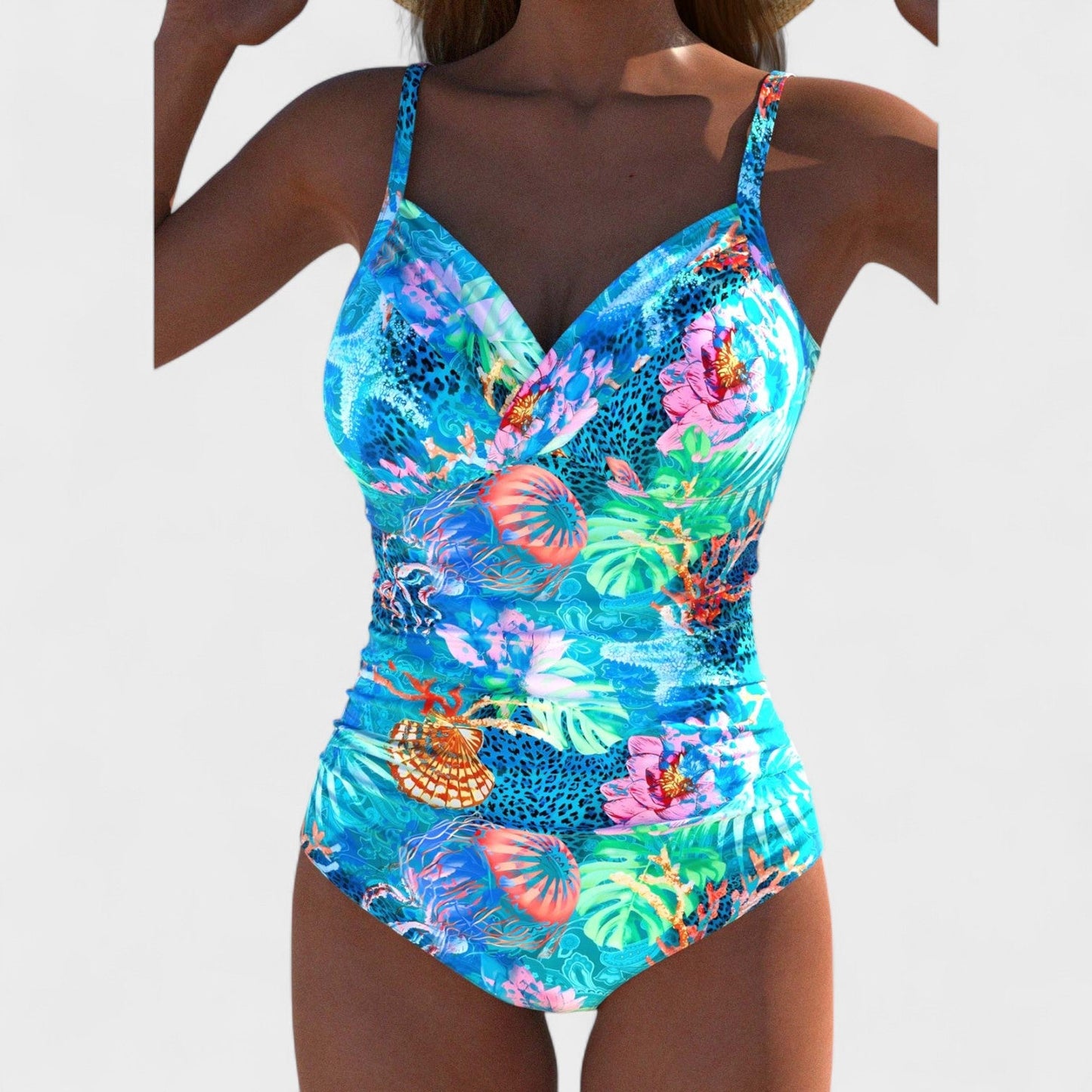 Marina – Bañador Tropical con Espalda Abierta