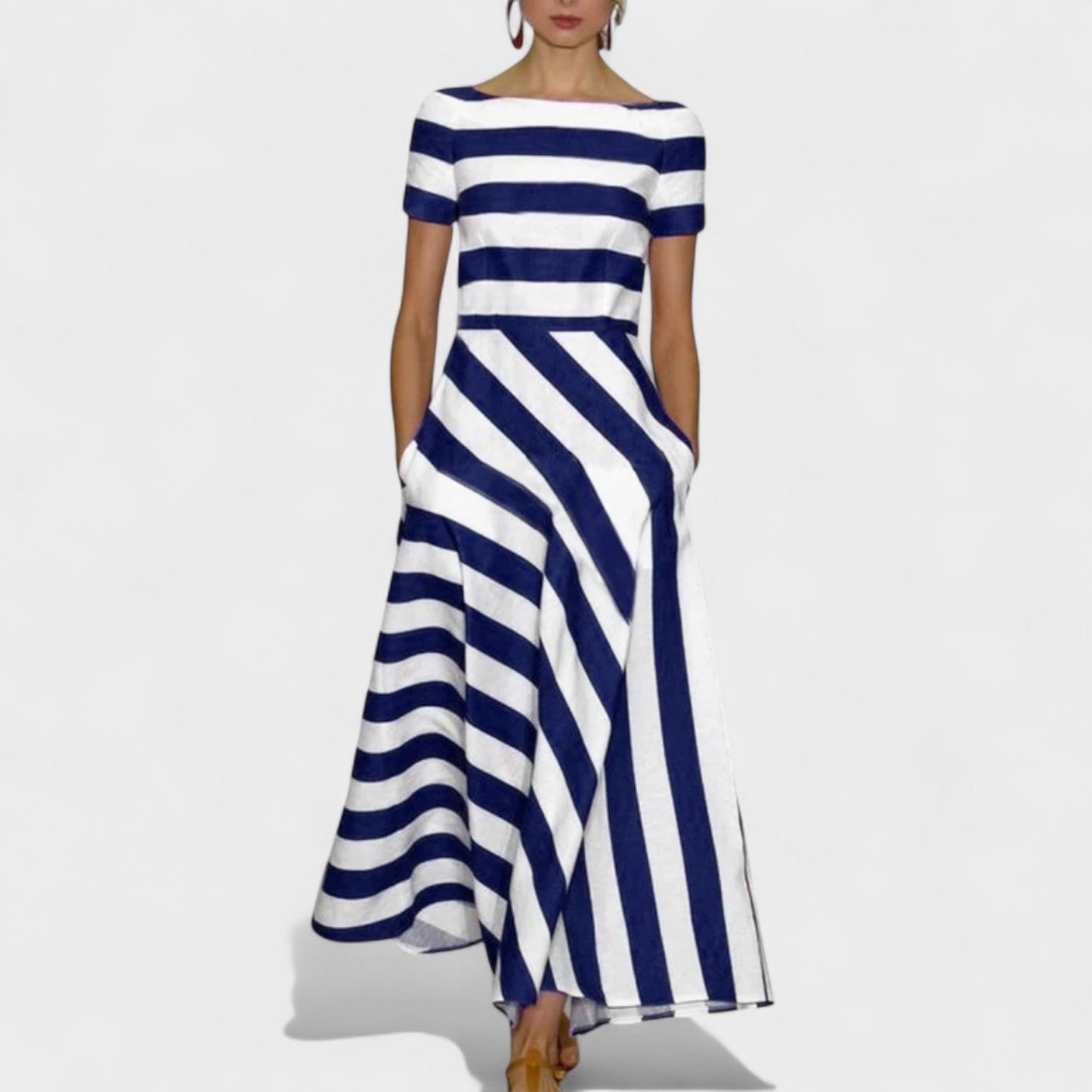 Raya – Vestido Largo a Rayas Elegantes