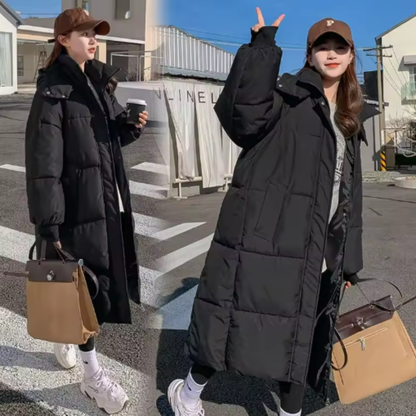 Chaqueta acolchada larga con capucha - Alicia