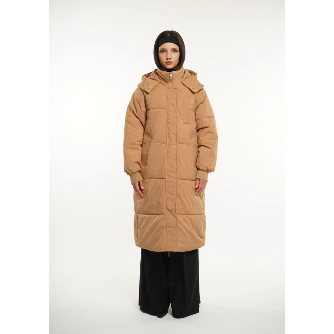 Chaqueta acolchada larga con capucha - Alicia