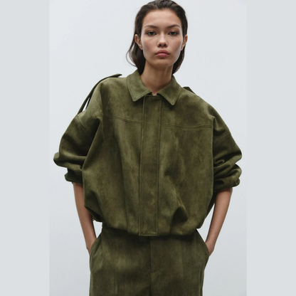 Chaqueta Bomber Vintage Efecto Ante - ZARA