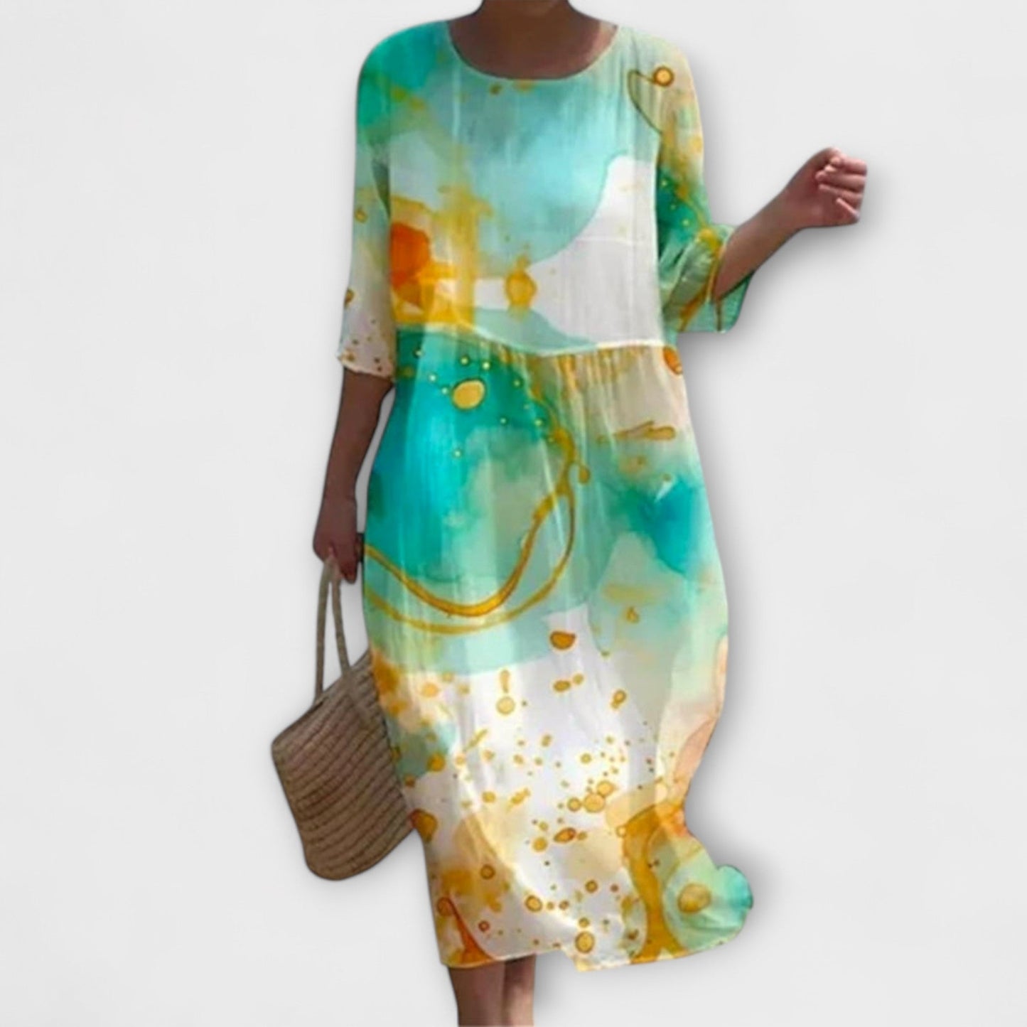Miranda - Elegante vestido largo con flores