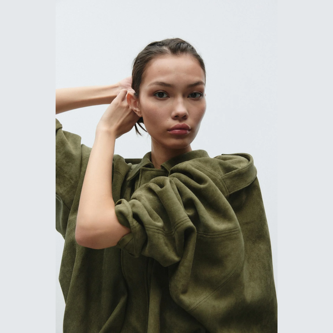 Chaqueta Bomber Vintage Efecto Ante - ZARA