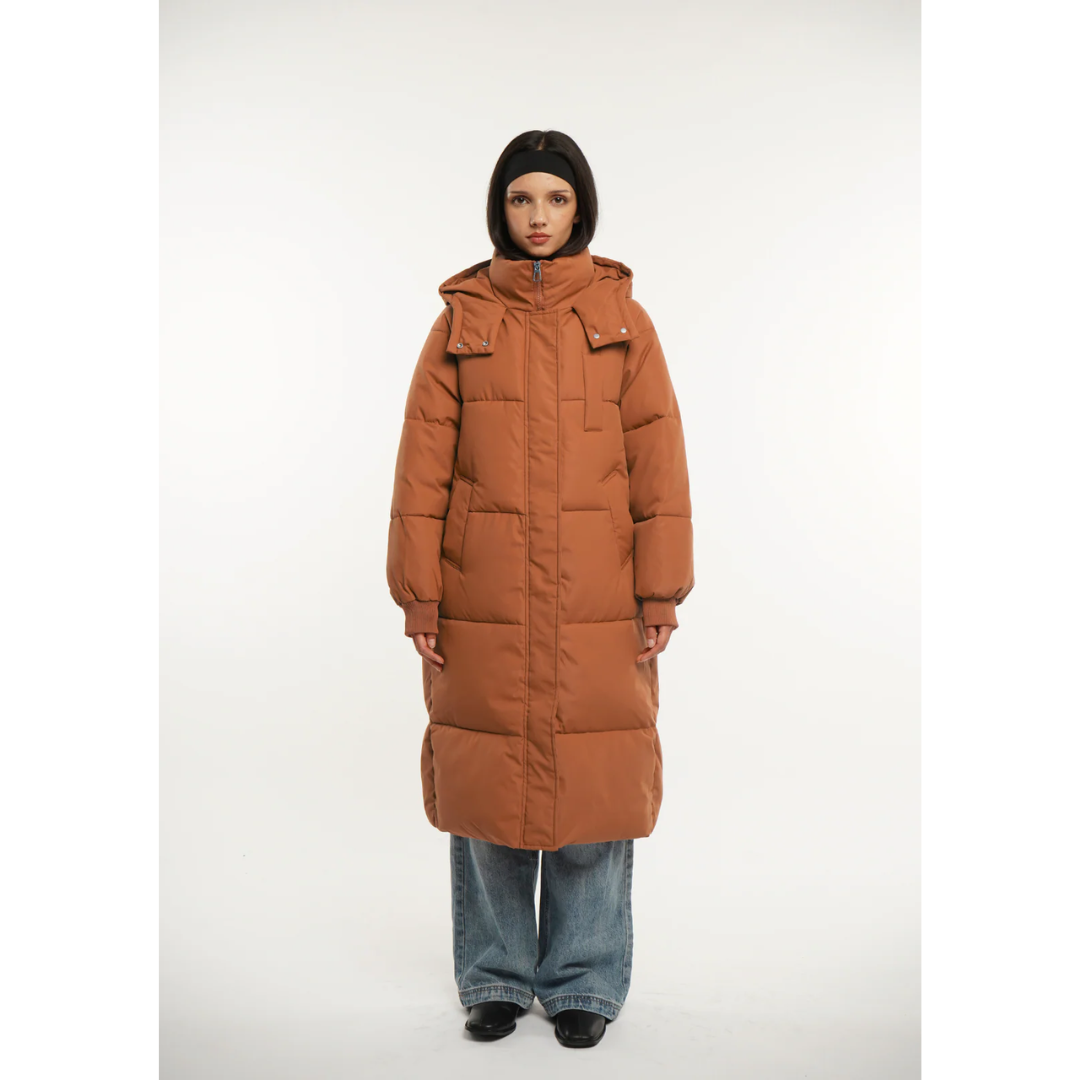 Chaqueta acolchada larga con capucha - Alicia