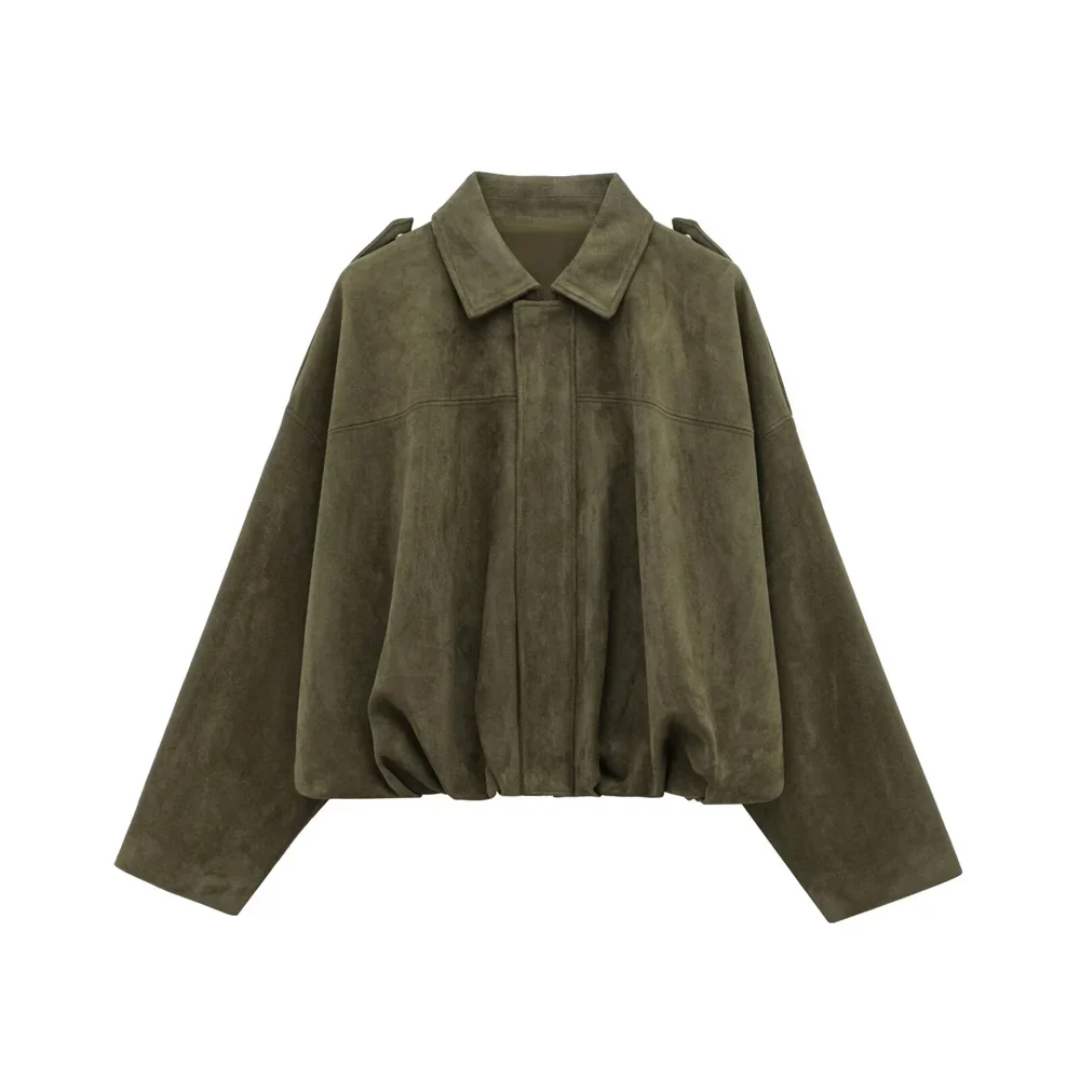 Chaqueta Bomber Vintage Efecto Ante - ZARA