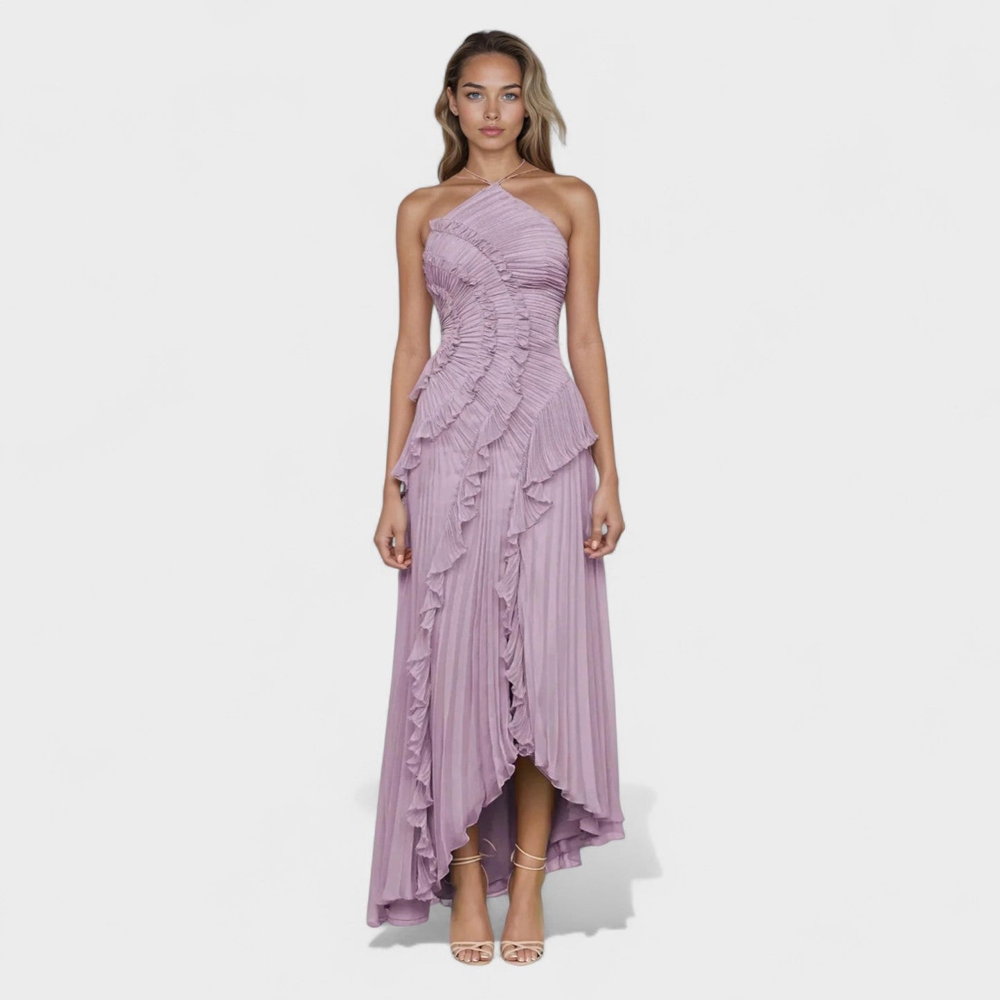 Isadora – Vestido Lavanda Plissado