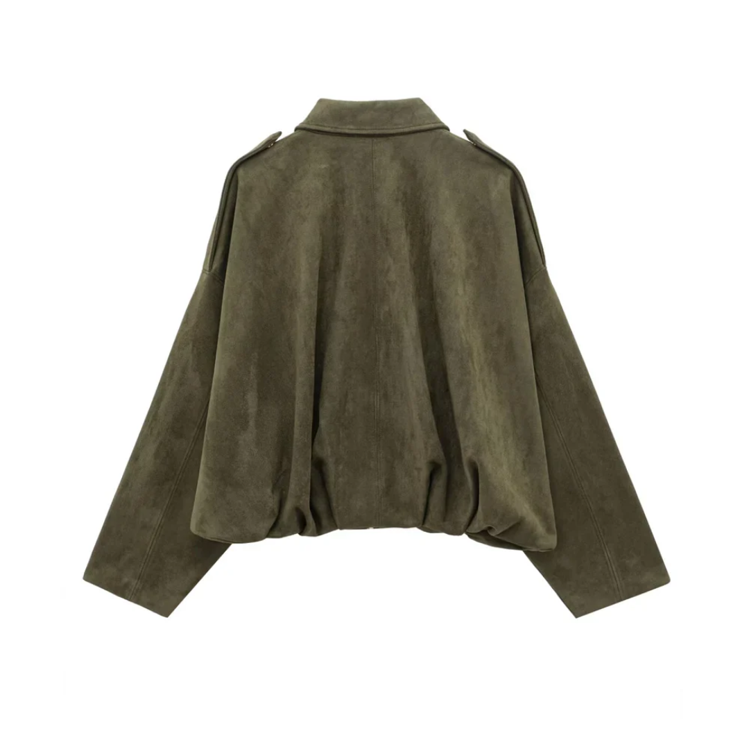 Chaqueta Bomber Vintage Efecto Ante - ZARA