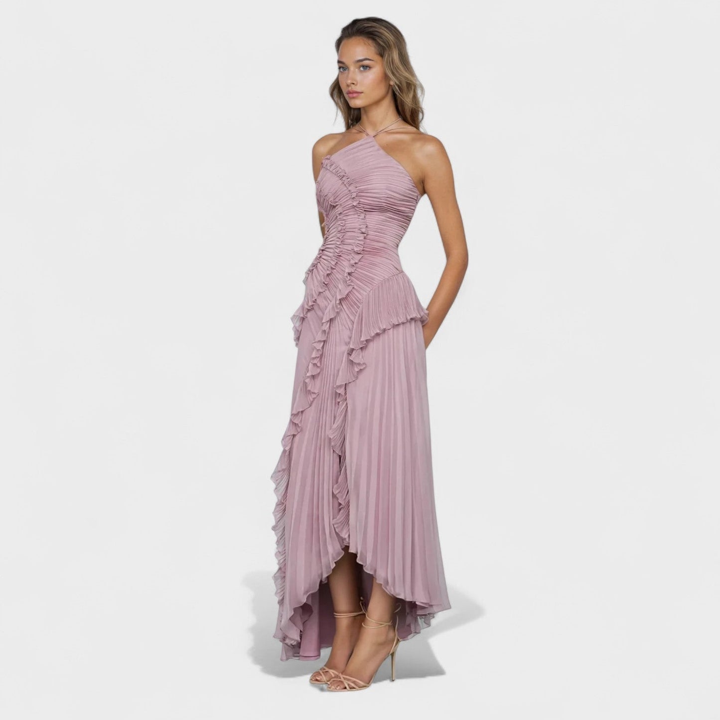 Isadora – Vestido Lavanda Plissado