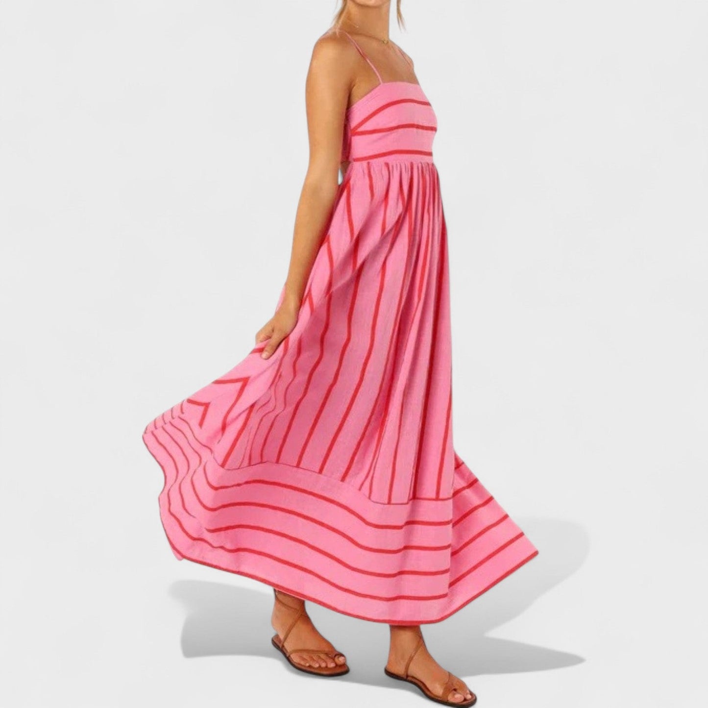 Isabel – Vestido Largo a Rayas