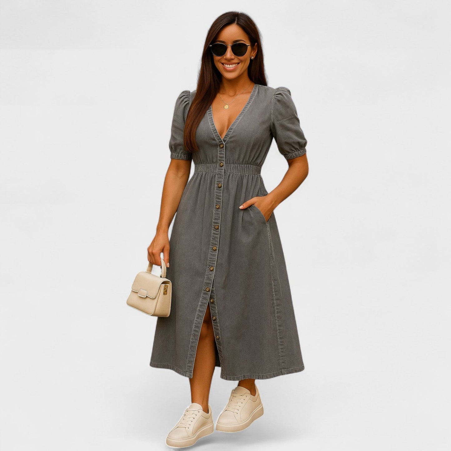 Clara Camila – Vestido camisero con encanto natural