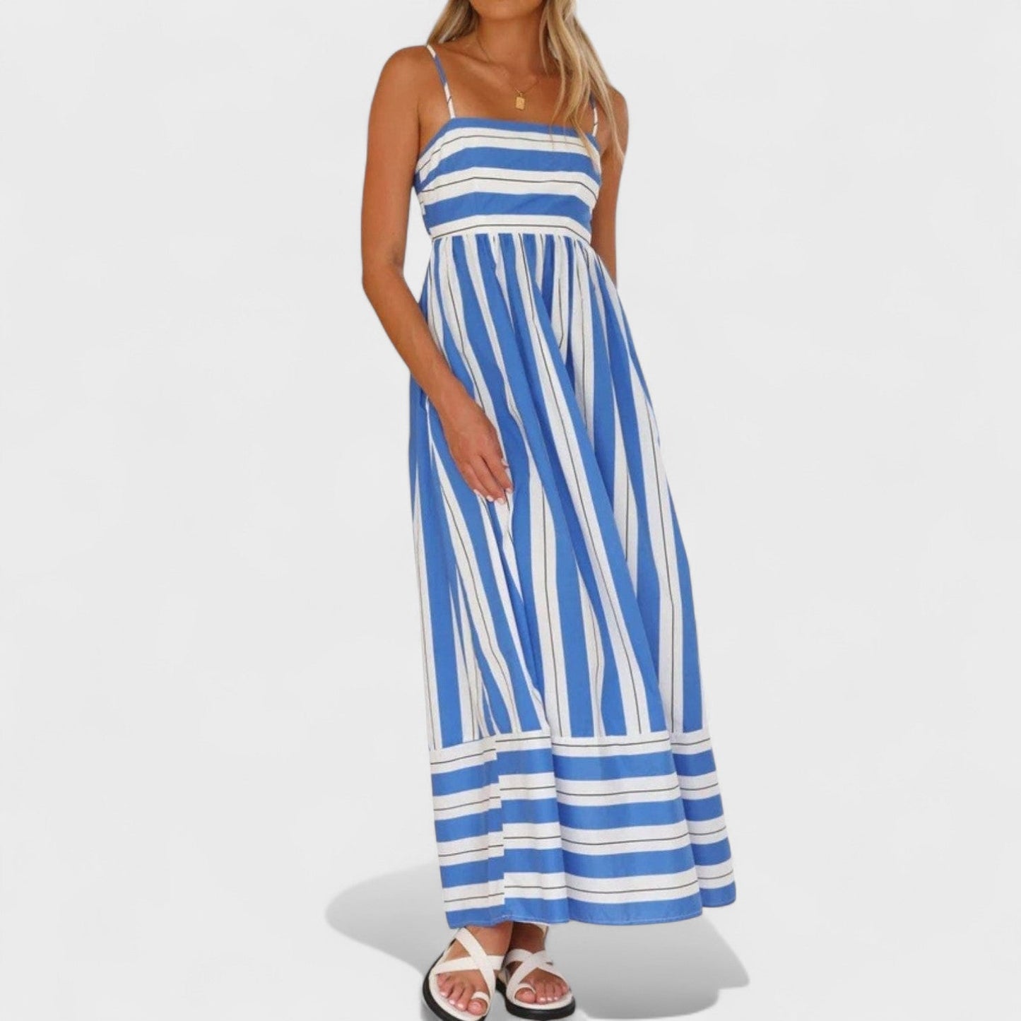 Isabel – Vestido Largo a Rayas