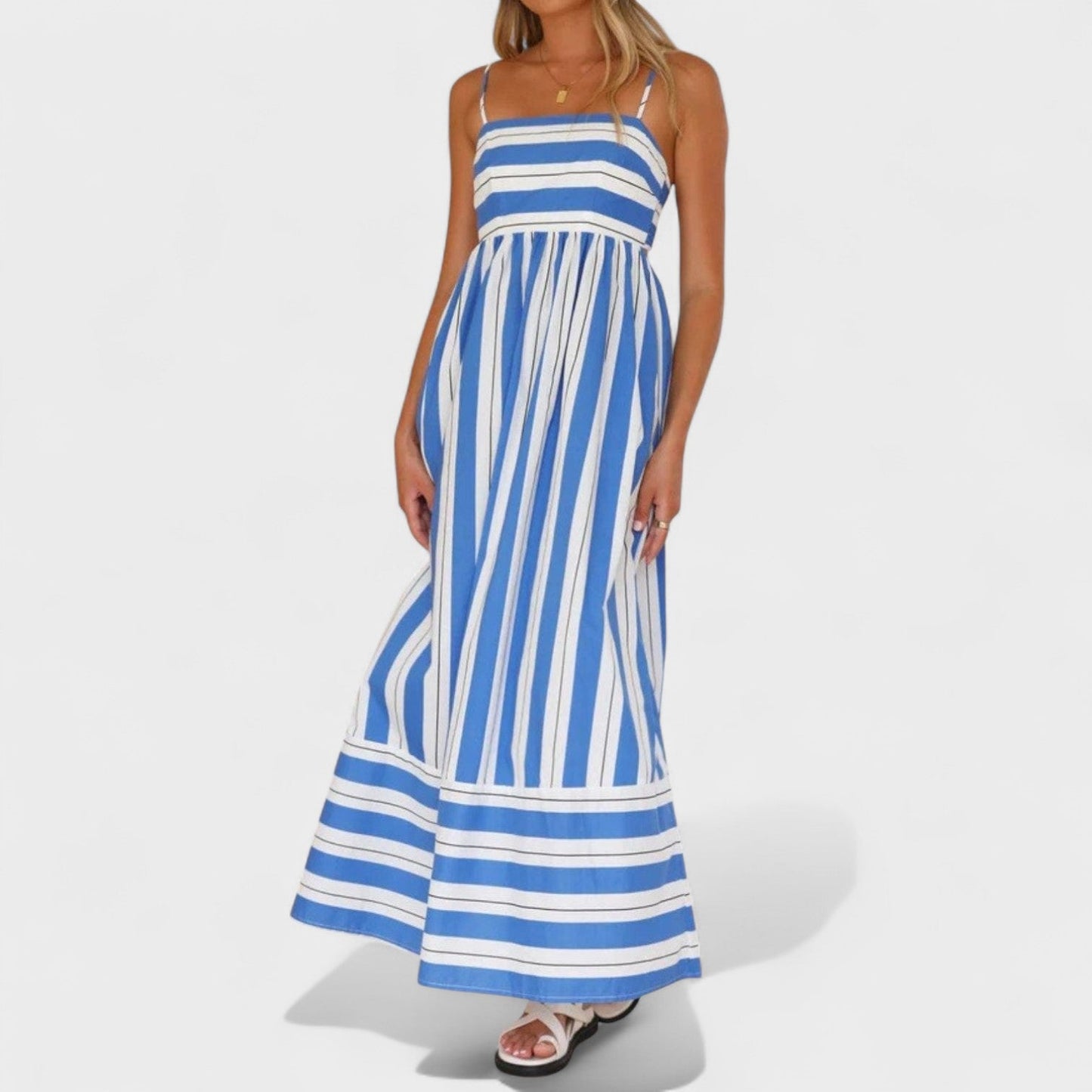 Isabel – Vestido Largo a Rayas