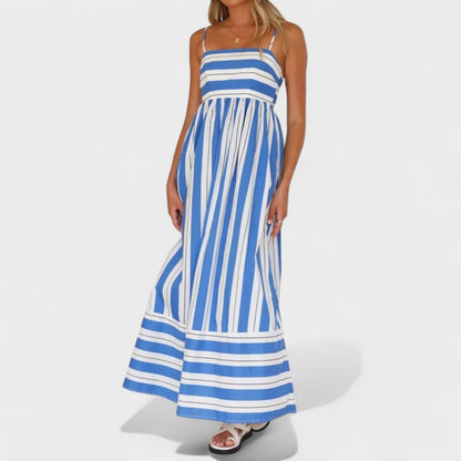 Isabel – Vestido Largo a Rayas