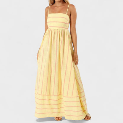 Isabel – Vestido Largo a Rayas