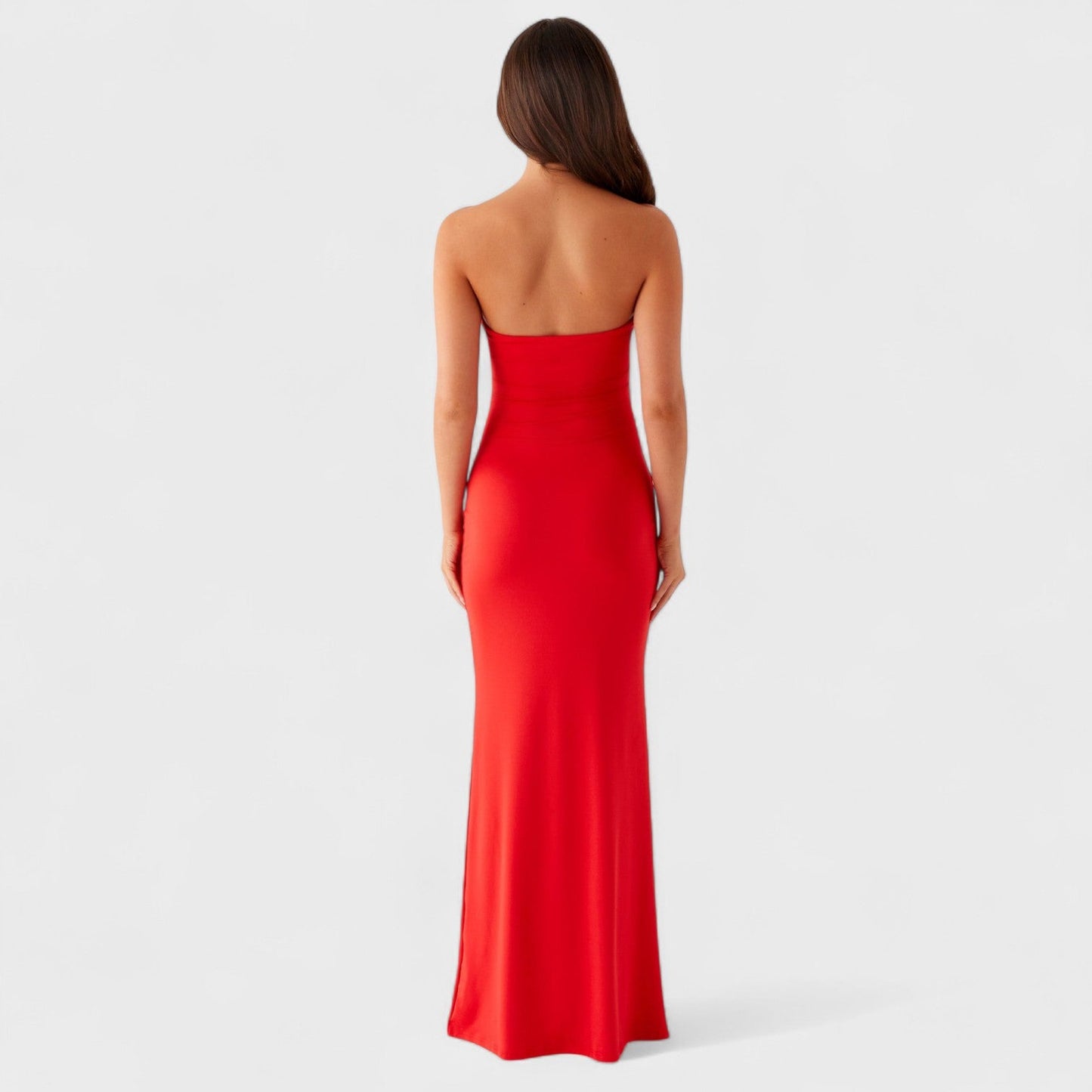 Vestido Jimena – Maxi Cut-Out Rojo con Flores Doradas