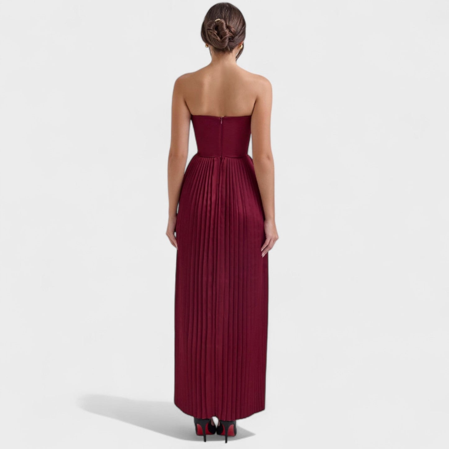 Isabella – Vestido plisado palabra de honor