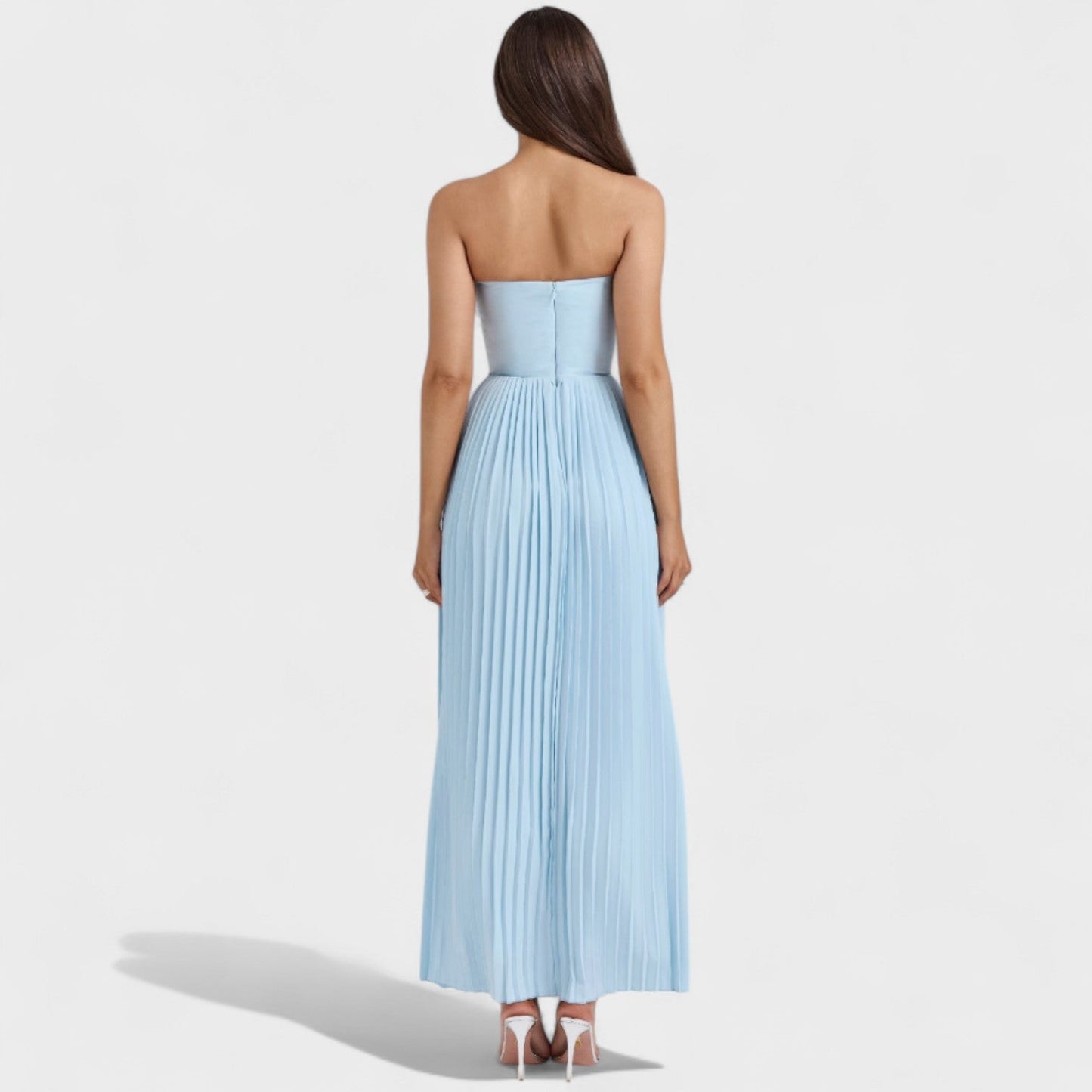 Isabella – Vestido plisado palabra de honor