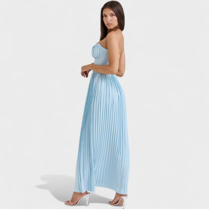 Isabella – Vestido plisado palabra de honor