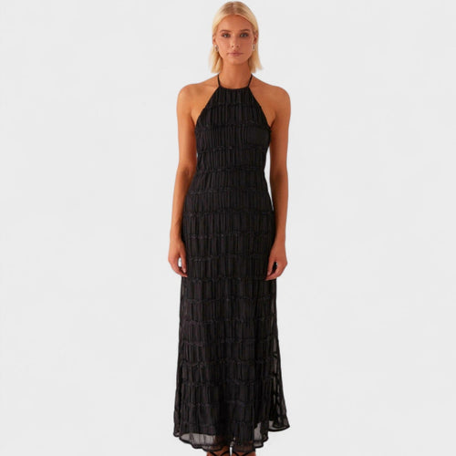 ADELINE - VESTIDO LARGO CON CUELLO HALTER ADELINE - VESTIDO LARGO CON CUELLO HALTER Rita Negro S 