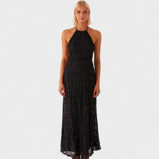 ADELINE - VESTIDO LARGO CON CUELLO HALTER ADELINE - VESTIDO LARGO CON CUELLO HALTER Rita Negro S 
