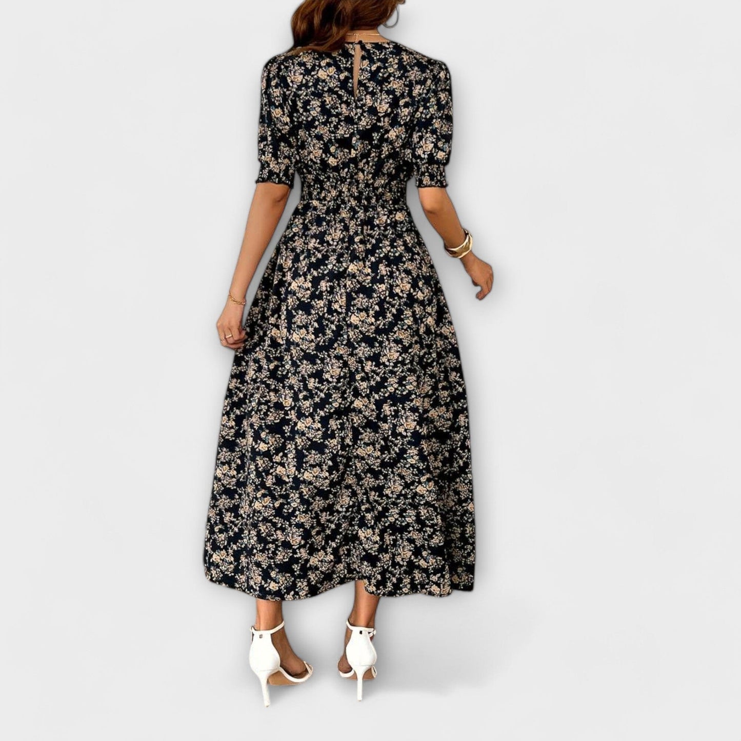 Amelia – Vestido con escote redondo y estampado floral Amelia – Vestido con escote redondo y estampado floral A minha loja 