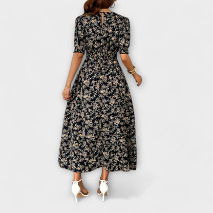 Amelia – Vestido con escote redondo y estampado floral Amelia – Vestido con escote redondo y estampado floral A minha loja 