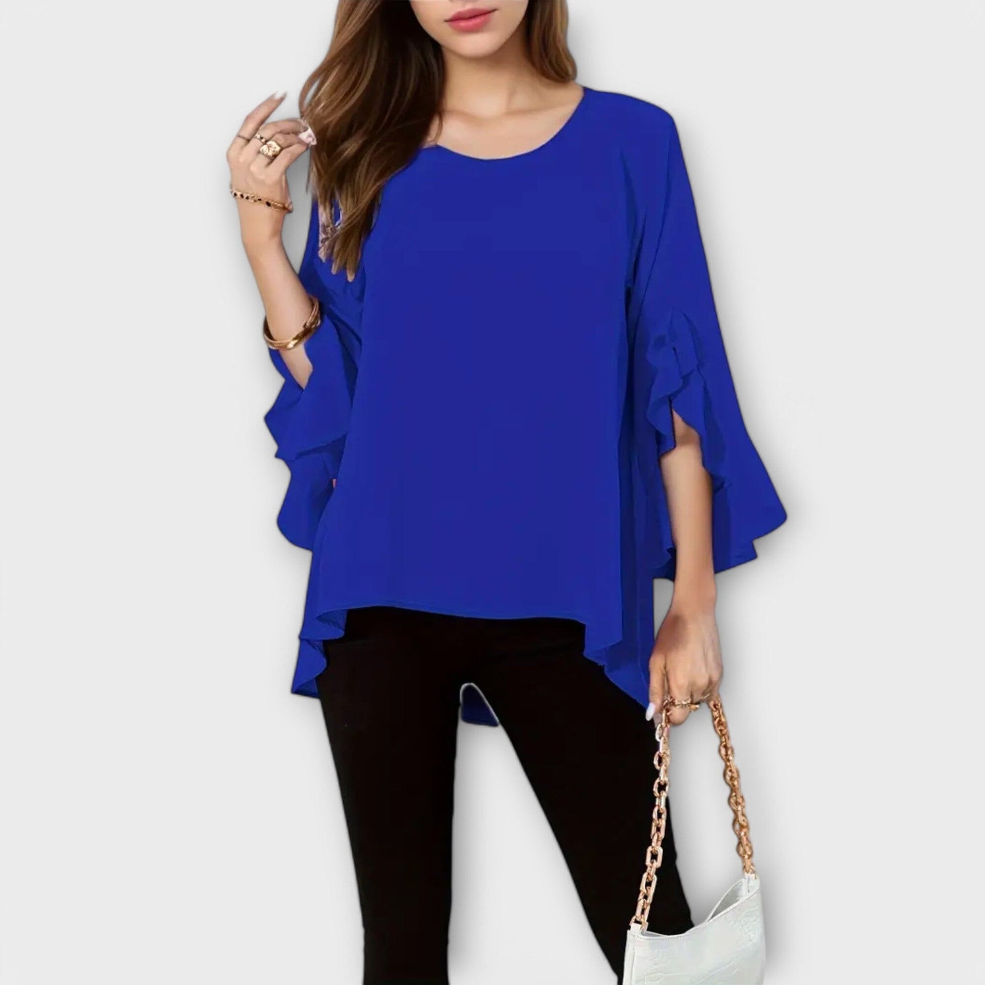 Aria - La Blusa Perfecta para la Primavera con Escote Redondo Aria - La Blusa Perfecta para la Primavera con Escote Redondo A minha loja Azul XS 
