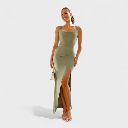 Sarella – Vestido Largo con Espalda Abierta y Lazo