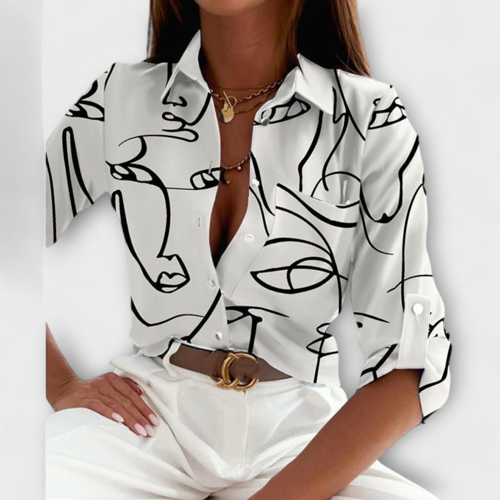 Blusa con Cuello Clásico Blusa con Cuello Clásico A minha loja 