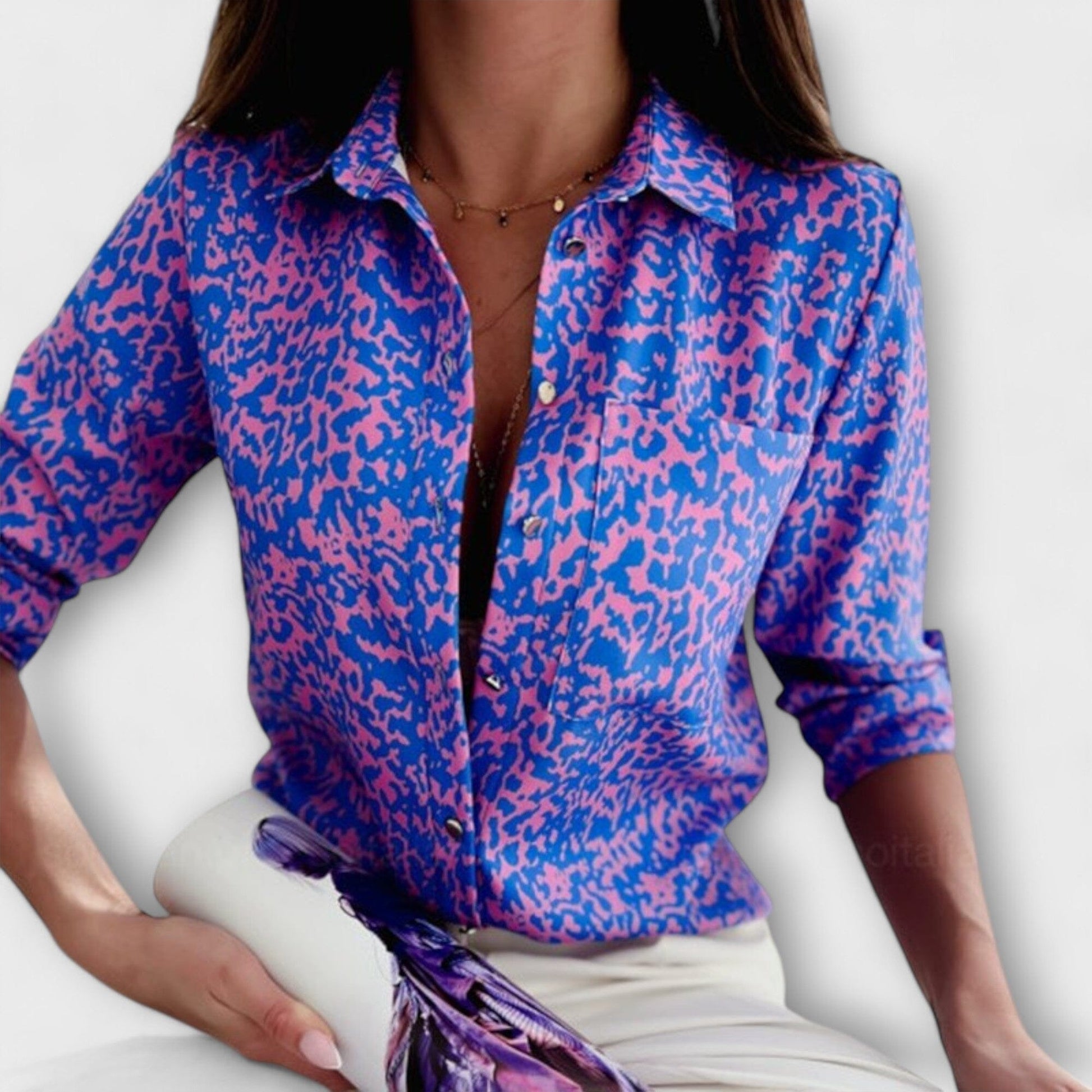 Blusa con Cuello Clásico Blusa con Cuello Clásico A minha loja Lila Blume S 